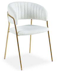 Lot de huit chaises Azia bouclette crème