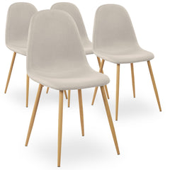 Lot de 4 tabourets Alcelio tissu beige