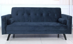 Canapé convertible scandinave Slow Velours Bleu
