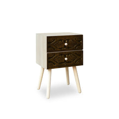Table de chevet Catana 2 tiroirs couleur marron