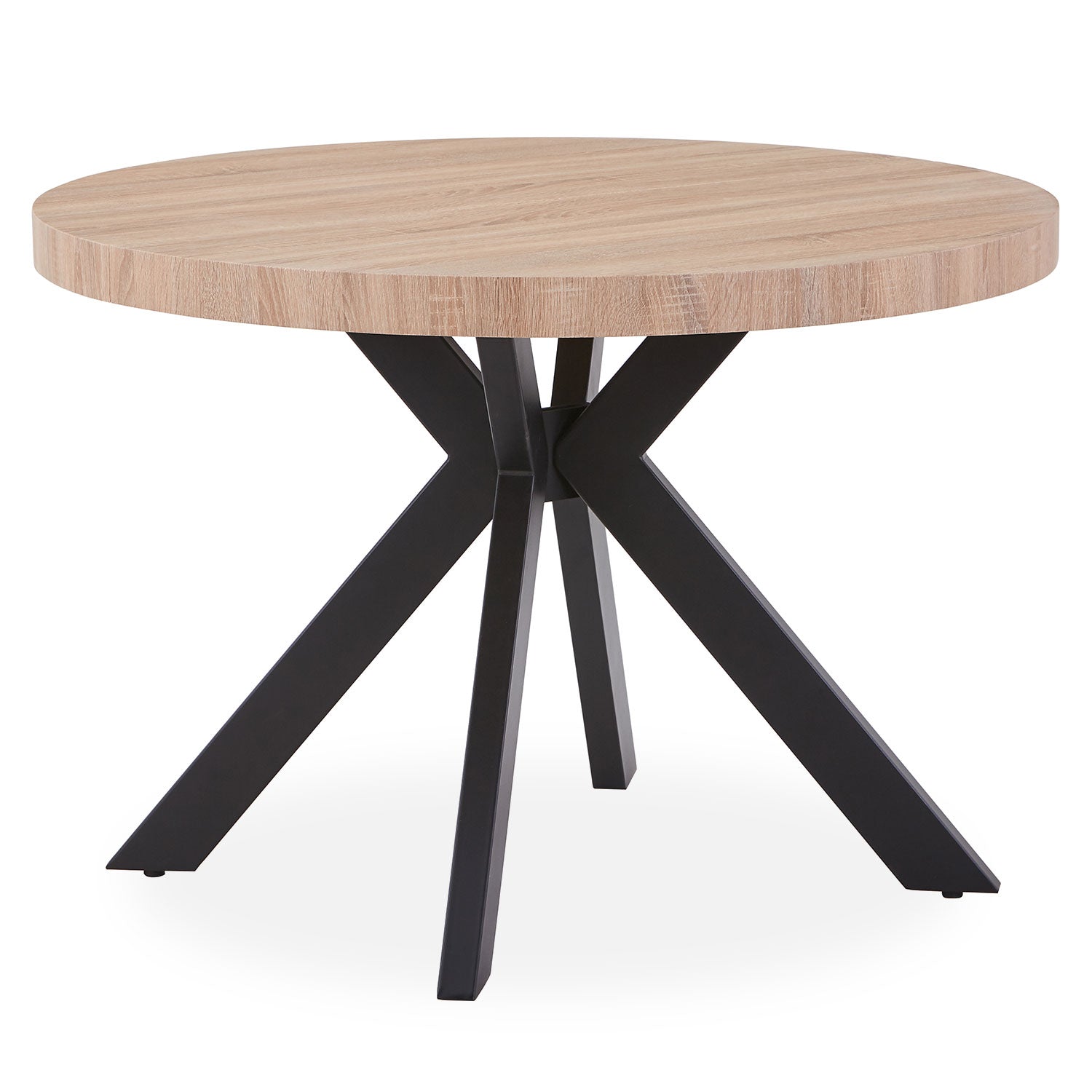 Table ronde extensible Myriade Chêne Clair Pieds Noirs