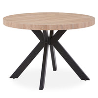 Table ronde extensible en chêne clair et noir