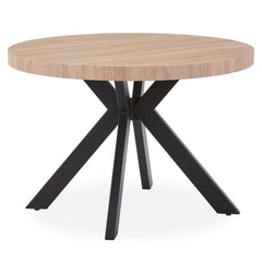 Table ronde extensible Myriade Chêne Clair Pieds Noirs
