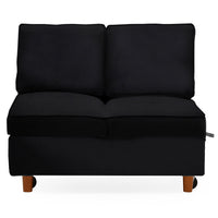Banquette convertible 2 places en velours noir