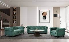 Grand fauteuil Chesterfield Velours Vert