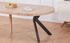 Table ronde extensible Myriade Chêne Clair Pieds Noirs
