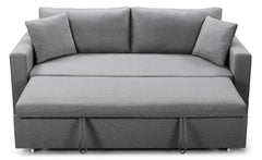 Canapé convertible 3 places Arkomi tissu gris clair