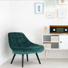 Fauteuil Danios en velours vert