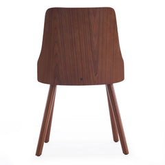 Lot de 2 chaises scandinaves Lalix Bois Noisette & Tissu bouclette Crème