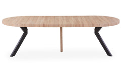 Table ronde extensible Myriade Chêne Clair Pieds Noirs