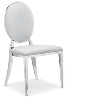 Ensemble de 6 chaises médaillon en simili blanc