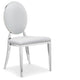 Ensemble de 6 chaises médaillon en simili blanc