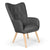 Fauteuil scandinave Amigio en tissu gris foncé