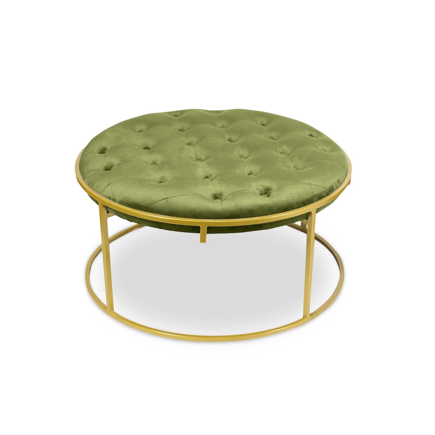Set de 2 poufs Valona Velours Kaki