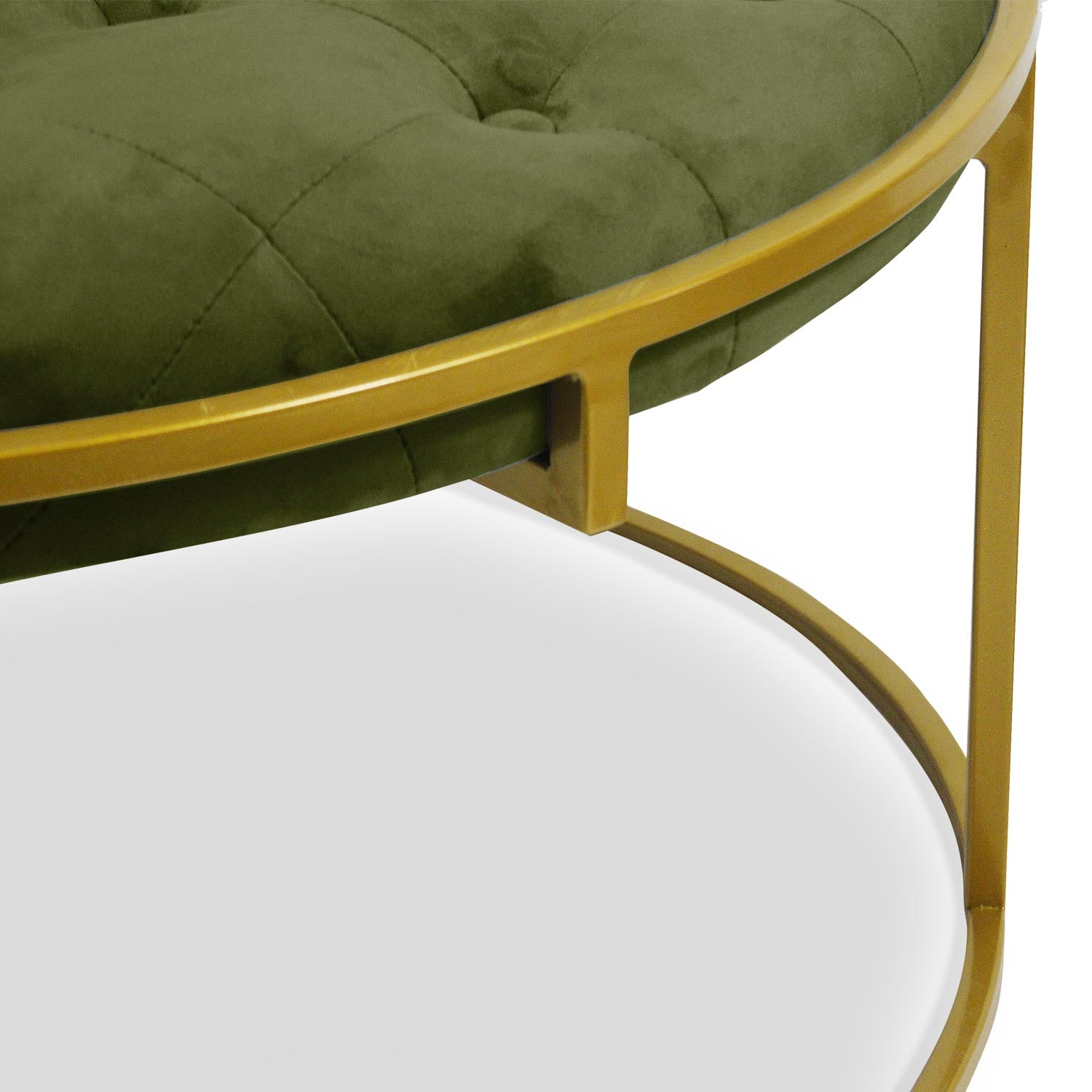 Set de 2 poufs Valona Velours Kaki