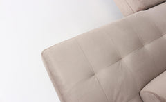 Canapé d'angle Annalo avec têtières ajustables velours taupe