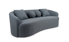 Canapé 4 places Celin XL tissu bouclette gris design incurvé