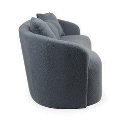 Canapé 4 places Celin XL tissu bouclette gris design incurvé