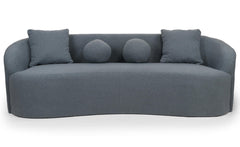 Canapé 4 places Celin XL tissu bouclette gris design incurvé