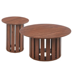Ensemble de tables basses Cimfus bois foncé