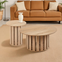 Ensemble de 2 tables basses Annabel Chêne clair