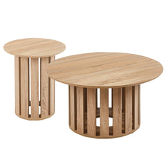 Ensemble de 2 tables basses Annabel Chêne clair