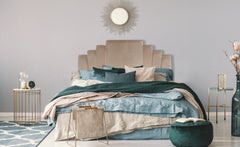 Tête de lit en velours Avera taupe 140 cm