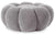 Pouf Basha design fleur en tissu bouclette gris