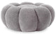 Pouf Basha design fleur en tissu bouclette gris