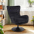 Fauteuil pivotant Cernel en velours côtelé noir