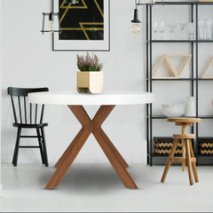 Table ronde extensible Myriade Blanc