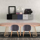 Table extensible ronde Atlon chêne clair pieds or