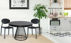 Lot de tabourets empilables Aquitar en polypropylène noir