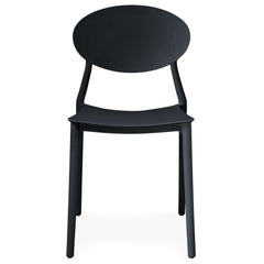 Lot de tabourets empilables Aquitar en polypropylène noir