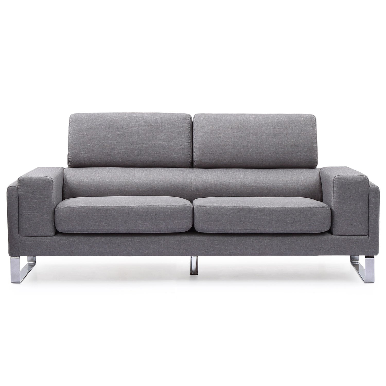 Canapé 3 places Barth en tissu Gris clair de face