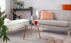 Banquette-coffre moderne Hepburn L140cm Tissu bouclette Blanc