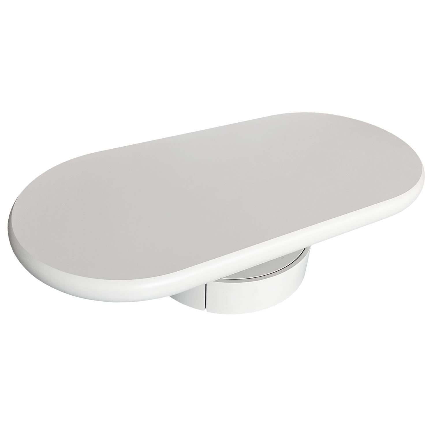 Table basse ovale avec tiroirs 60x120cm Barket Blanc