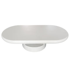 Table basse Cilya ovale avec tiroirs 60x120 cm blanc