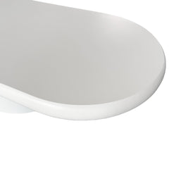 Table basse Cilya ovale avec tiroirs 60x120 cm blanc
