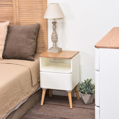 Table de chevet Amagta scandinave blanc et bois