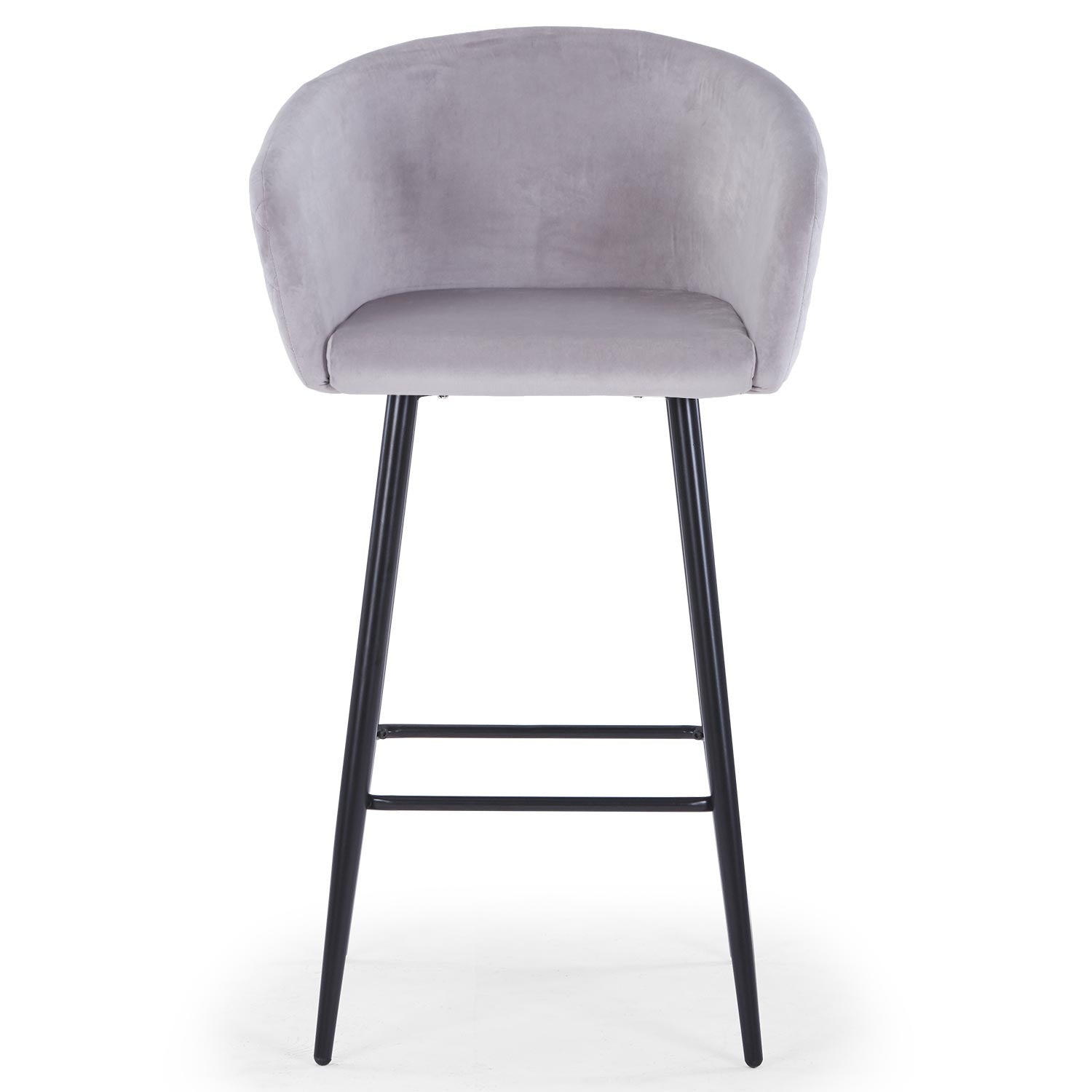 Lot de 3 chaises de bar Bobby Velours Argent