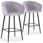 Lot de 2 chaises de bar en velours argent