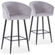 Lot de 2 chaises de bar en velours argent