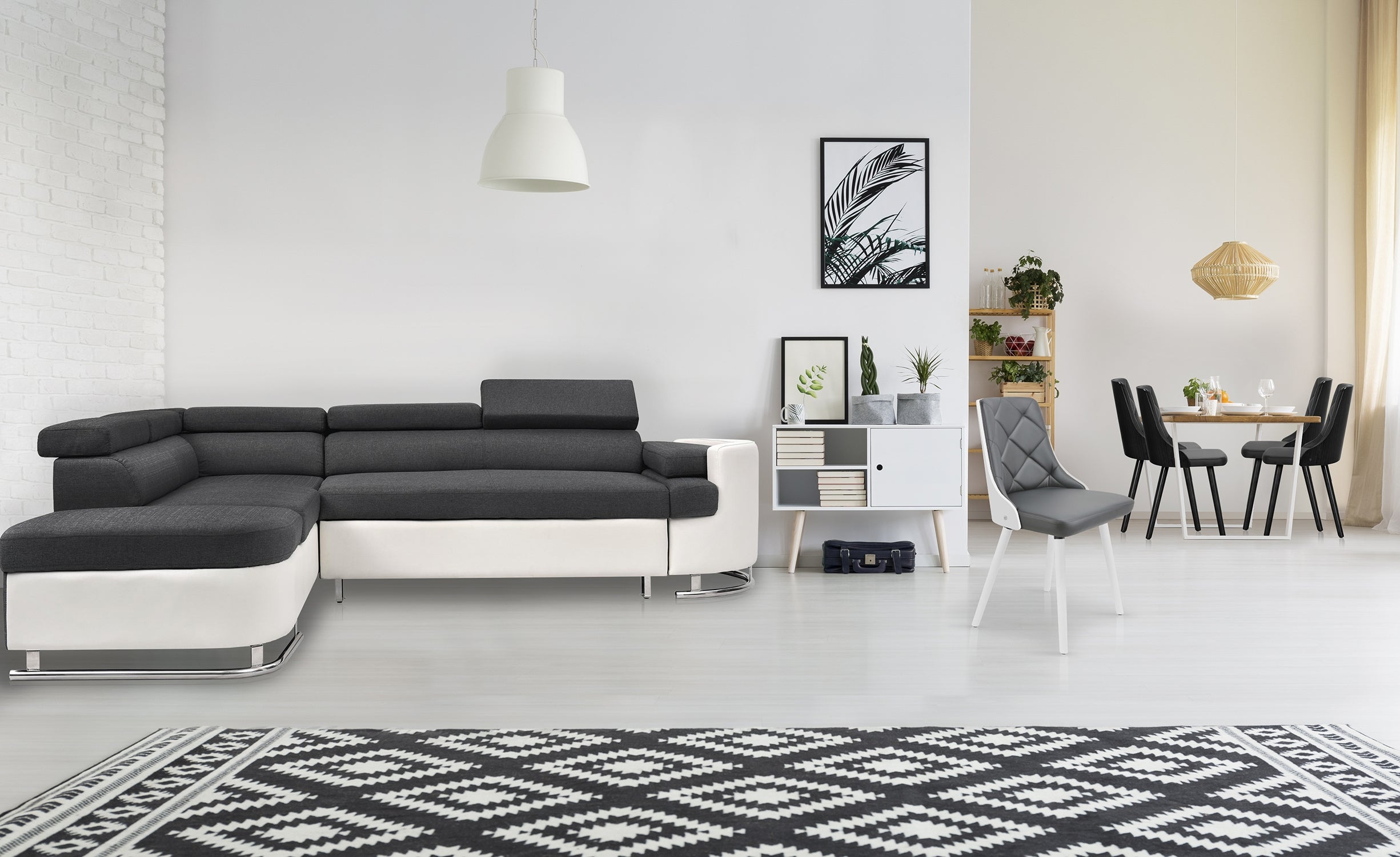 Lot de 2 chaises scandinaves Lalix Bois Noir et Simili Noir