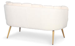 Canapé arrondi 2 places Arneris en tissu bouclette beige