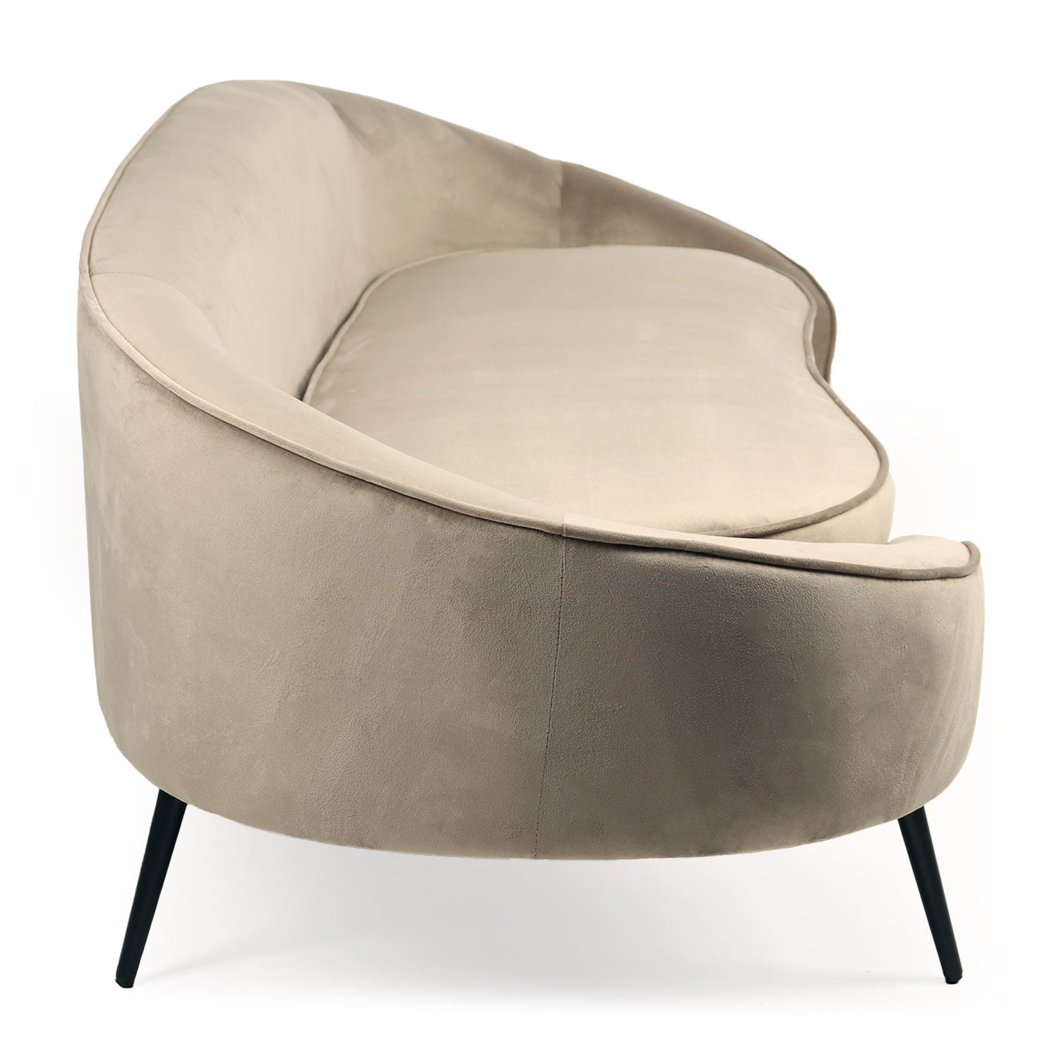 Canapé 3 places asymétrique Brendan Velours Taupe