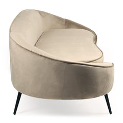 Canapé 3 places asymétrique Brendan Velours Taupe