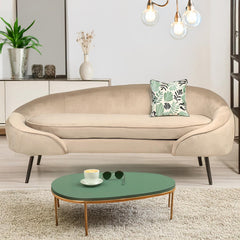 Canapé 3 places asymétrique Brendan Velours Taupe