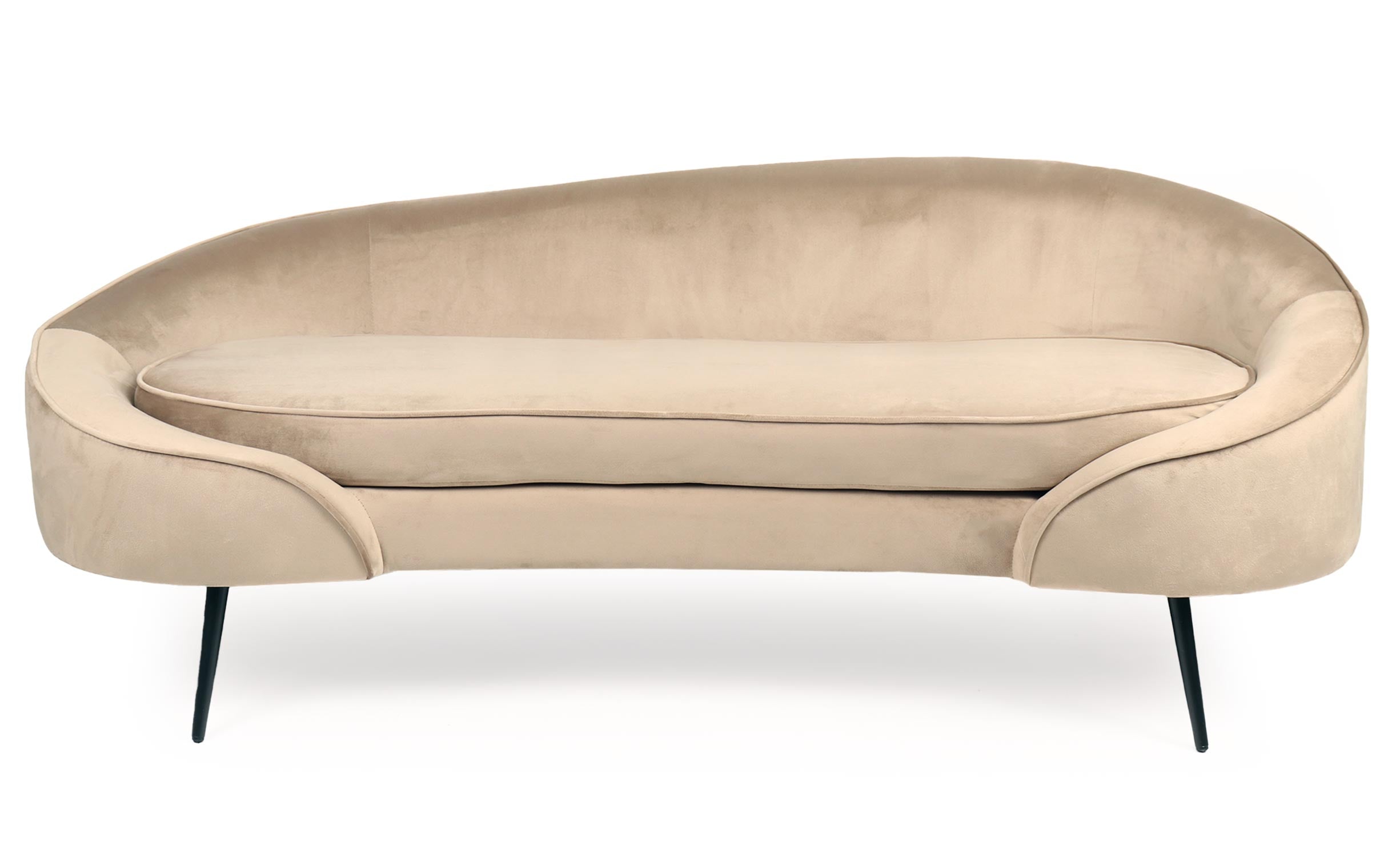 Canapé 3 places asymétrique Brendan Velours Taupe