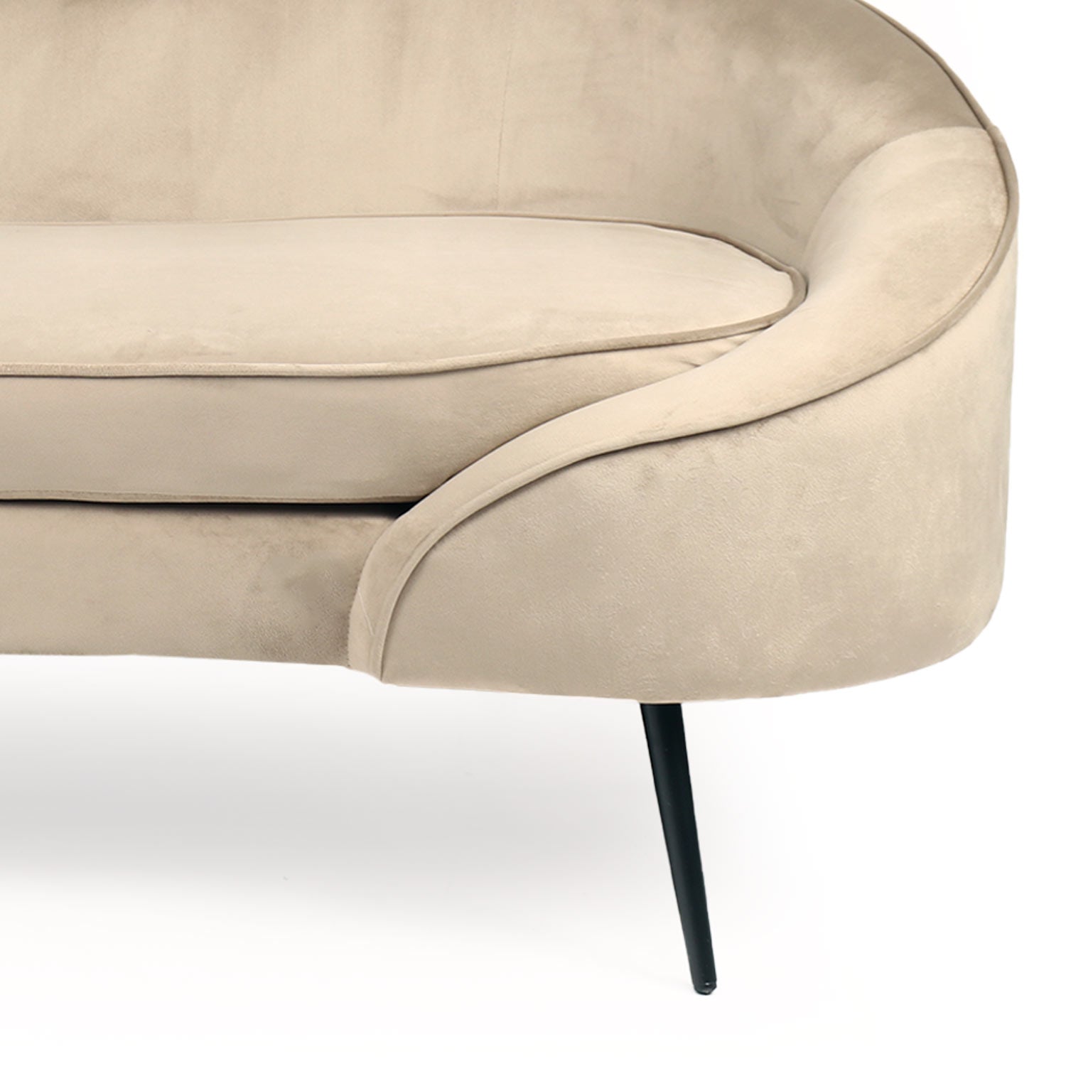 Canapé 3 places asymétrique Brendan Velours Taupe